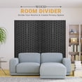thumbnail image 5 of 4-Panel Room Dividers and Folding Privacy Screens Partition Walls Wooden Screen Portable Freestanding Privacy Wall for Home Office, Black, 5 of 9