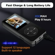 MP3 Player Bluetooth MP4 Media HiFi Music Speaker FM Radio Recorder Bluetooth Sports Music Player Supports 128GB with Earphones