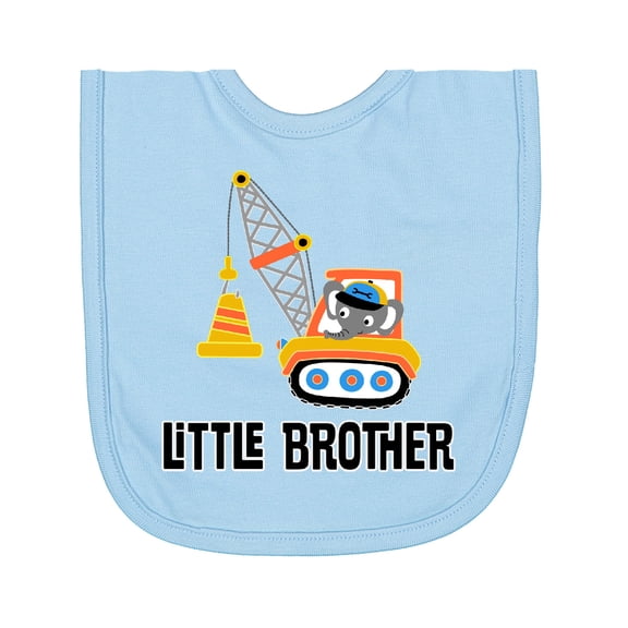 Inktastic Little Brother Construction Truck Boys Newborn Bib