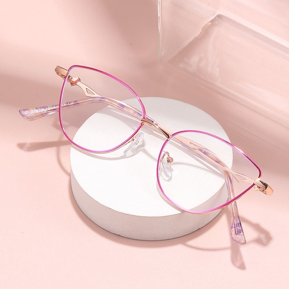 4 Pairs of Women Cat Eye Anti-blue Light Reading Glasses 3.5 Metal Presbyopia Glasses Fashinable Readers +3.50 strength