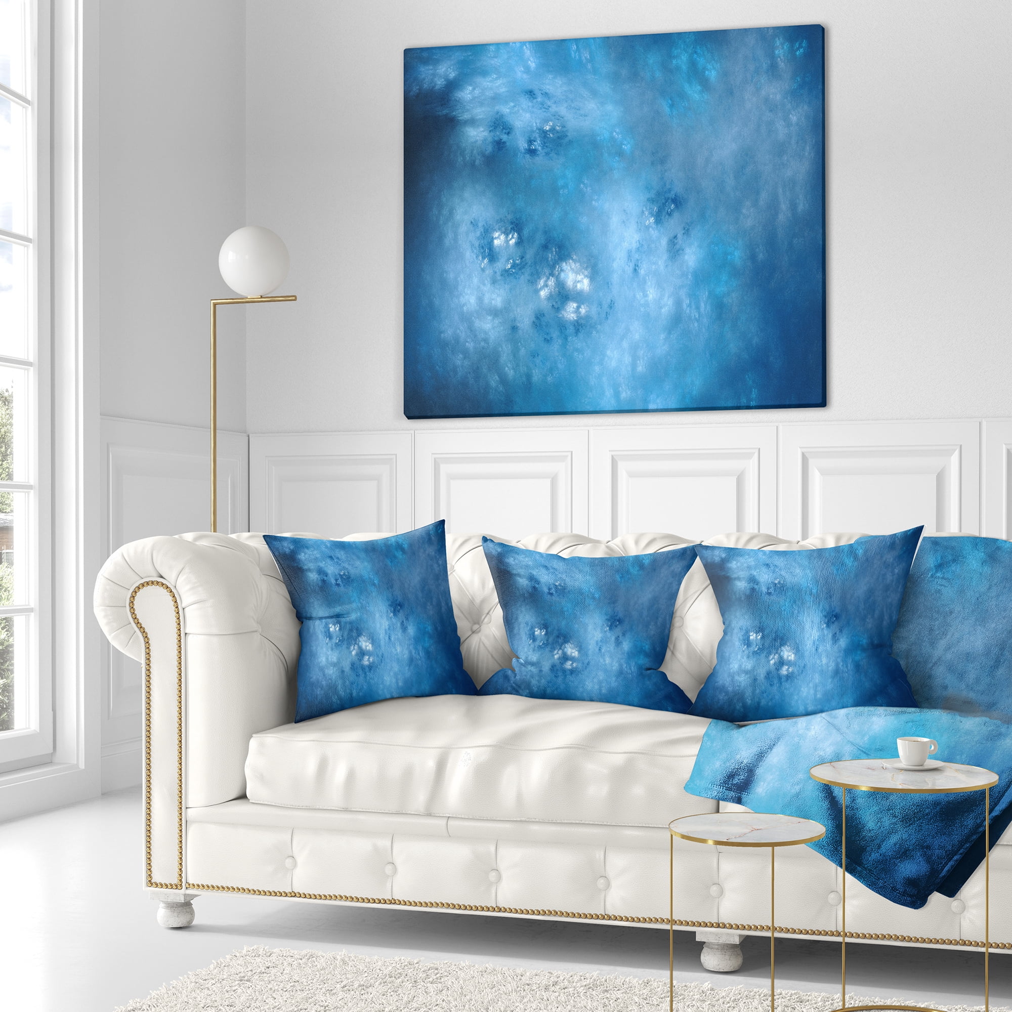 Designart Blur Clear Blue Sky with Stars - Abstract Throw Pillow - 16x16