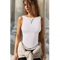 thumbnail image 4 of Women'S Summer Slim High Elastic Sleeveless Sports Vest White S, 4 of 9