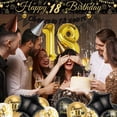 thumbnail image 4 of YANSION 18th Birthday Decoration for Men, 18th Black Gold Balloons with Cheers to 18 Years Banner, Beer & Beer Mug Foil Balloons, Number 18 Foil Balloons for Birthday Party Decorations, 4 of 7