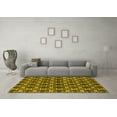 thumbnail image 3 of Ahgly Company Machine Washable Indoor Square Oriental Yellow Industrial Area Rugs, 4' Square, 3 of 4