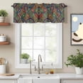 thumbnail image 2 of Bohemian Colorful Floral Valance Curtain Boho Tribal Ethnic Abstract Geometric Flower Window Valances Rod Pocket Short Curtains Window Treatments for Kitchen Bedroom Bathroom Laundry 60" x 18", 2 of 9