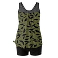 thumbnail image 5 of longantii Tankinis Swimwear for Women Two Piece Floral Print Blouson Tank Top Tummy Control Modest Swimsuits with High Waist Swim Shorts Tankini Swimwear Army Green XL, 5 of 7