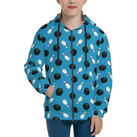 

Hoodies for Teen Girls Boys Bowling Balls Long Sleeve Youth Kids Essentials Zip Up Hoodie Lghtweight Fashion Hoodies & Sweatshirts Jacket Fall Winter Outfits Tops