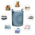 thumbnail image 6 of LNWH Laundry Basket, Mandala Watercolor Blue Pattern Foldable Laundry Hamper with Handles Waterproof, Small Size, 6 of 8