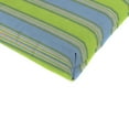 thumbnail image 3 of Jordan Manufacturing Sunbrella 44" x 22" Bravada Limelight Multicolor Stripe Rectangular Outdoor Chair Cushion with Ties and Hanger Loop, 3 of 12