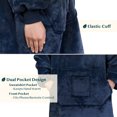 thumbnail image 3 of PAVILIA Wearable Blanket Hoodie for Women Men, Oversized Hoodie Sweatshirt Blanket, Hooded Sweater Blanket Neck Warmer, Fleece Soft Hug Sleep Pod Adult, Cozy Warm Plush Gift Ideas Mom Wife, Navy Blue, 3 of 7