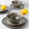 thumbnail image 5 of Famiware Stoneware Dinnerware Sets, 12 Piece Plates and Bowls, Dishes Set for 4, Dark Olive, 5 of 8