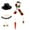 Black, variant on Leodye 1PCS Christmas Snowman Costume Set - Wooden Button Pipe Hat + Red/Green/White Scarf -7.5x5.9x2.6in