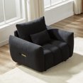 thumbnail image 2 of 39.7'' Teddy Cloud Sofa Couch,  Comfy Deep Seat Modern Lounge Chair, Upholstered 1-Seater Couch, Oversized Loveseat for Living Room Apartment Office, Black, 2 of 8