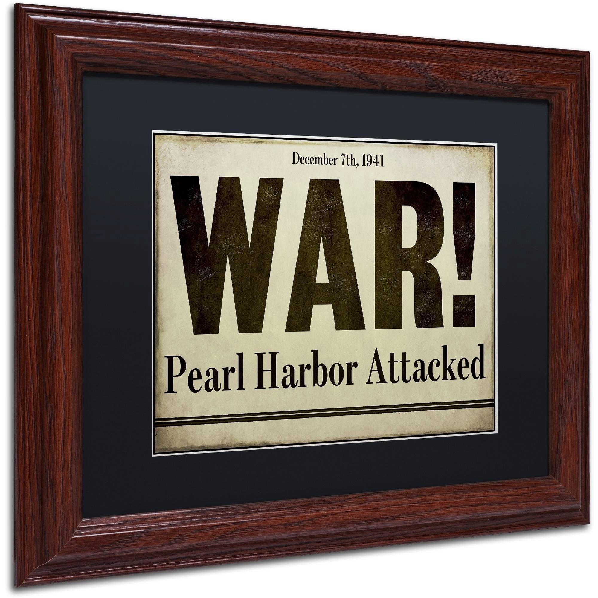 Trademark Fine Art Typography Matted Framed Art ' Pearl Harbor ' by Color Bakery