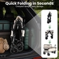 thumbnail image 4 of GVDV Heavy Duty Folding Wagon with Bench Seat – 550lbs/220L Large Collapsible Cart for Beach, Camping, Shopping, Tailgating, Sports & Groceries, Beige, 4 of 8