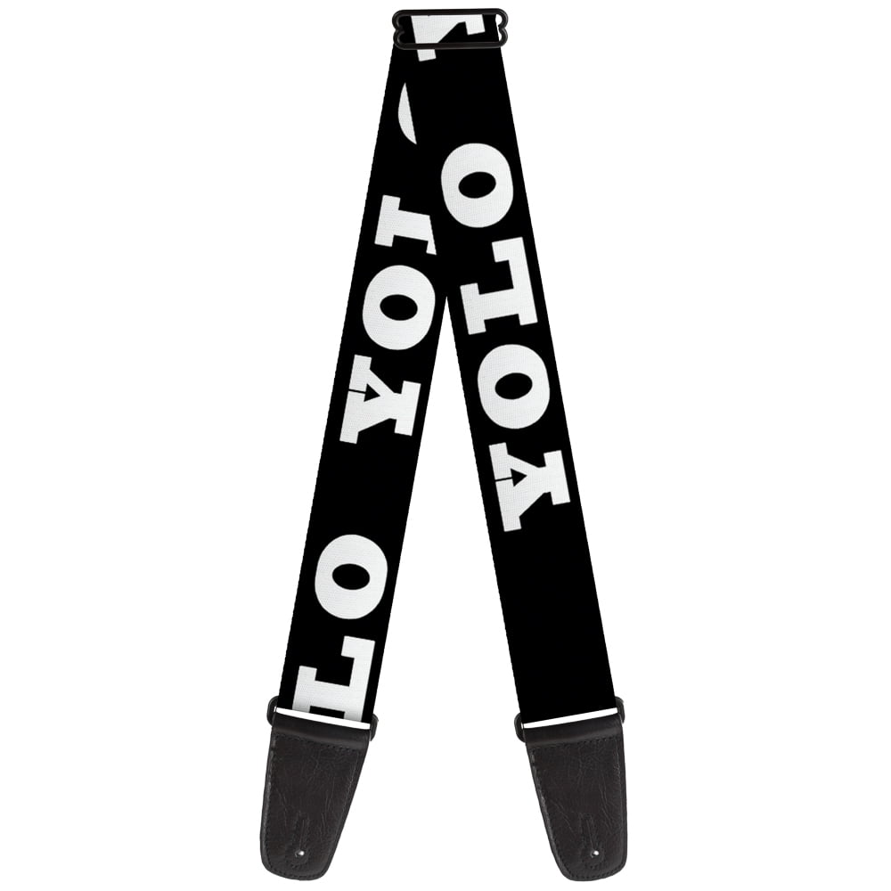 Buckle-Down Guitar Strap, YOLO Bold Black White, 2 Inches Wide