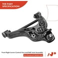 thumbnail image 5 of A-Premium Front Right Lower Control Arm Compatible with Ford F-150 F150 2015-2020, Expedition 2018-2022, Lincoln Navigator 2018-2022, 5 of 9