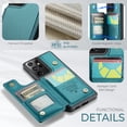 thumbnail image 3 of Mantto Case for Samsung Galaxy S21 Ultra with Card Holder, Retro PU Leather RFID Blocking Credit Card Slots Double Magnetic Clasp Flip Kickstand Shockproof Phone Cover for Galaxy S21 Ultra,Blue, 3 of 9