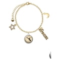 thumbnail image 2 of Delight Jewelry Silvertone Domed Music - Saxophone Goldtone Dream Big Charm Bracelet, 7.5+2" Extender, 2 of 4