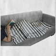 thumbnail image 6 of Striped Soft Flannel Fleece Blanket, Grey and White Stripes Monochrome Tone Brush Style Lines Grunge Retro Digital Print, Cozy Plush for Indoor and Outdoor Use, 60" x 80", White Grey, by Ambesonne, 6 of 6