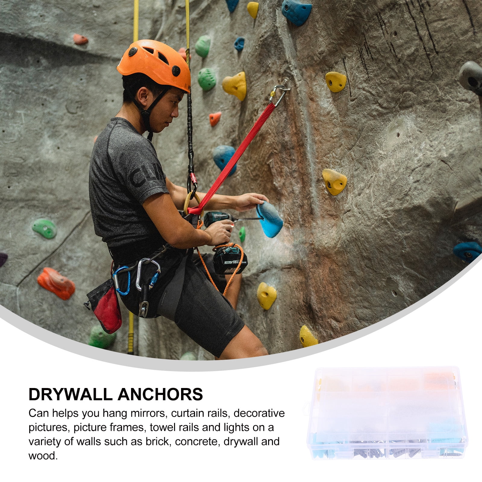 FRCOLOR Drywall Anchor Kit with 1 Set of Screws for Hanging Pictures Drywall Walls Assorted Color