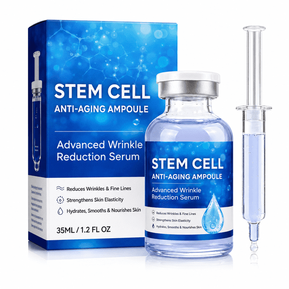Stem Cell Face Serum – Anti-Aging Hydrating Skin Ampoule for Smooth, Moisturized & Radiant-Looking Skin 1.2 oz