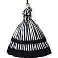 thumbnail image 3 of Victorian Dress Renaissance Ball Gown Black and White Stripes Costume for Women, 3 of 10