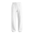 thumbnail image 5 of Dwellite Womens Sweatpants Petite Fleece Lounge Elastic Waisted Pants Tapered Lightweight Trousers with Pockets for Fall Winter White S, 5 of 9