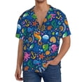thumbnail image 1 of Balery Sea Fish Camisa Casual de Manga Corta con Botones para Hombre, Texturizada, Estilo Cubano, para Playa, Verano-4X-Large, 1 of 5