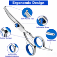 thumbnail image 3 of 6-in-1 Dog Grooming Scissors Kit, Stainless Steel Dog Scissors for Grooming with Curved Scissors & Comb, for Home & Professional Pet Grooming, Blue, 3 of 7