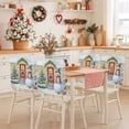 thumbnail image 2 of Christmas Snowman Chair Covers Set of 6 Winter Xmas House Pine Tree Snow Scene Chair Back Covers Stretch Removable Washable Slipcovers Protector for Dining Room Kitchen Party Decor, 2 of 5
