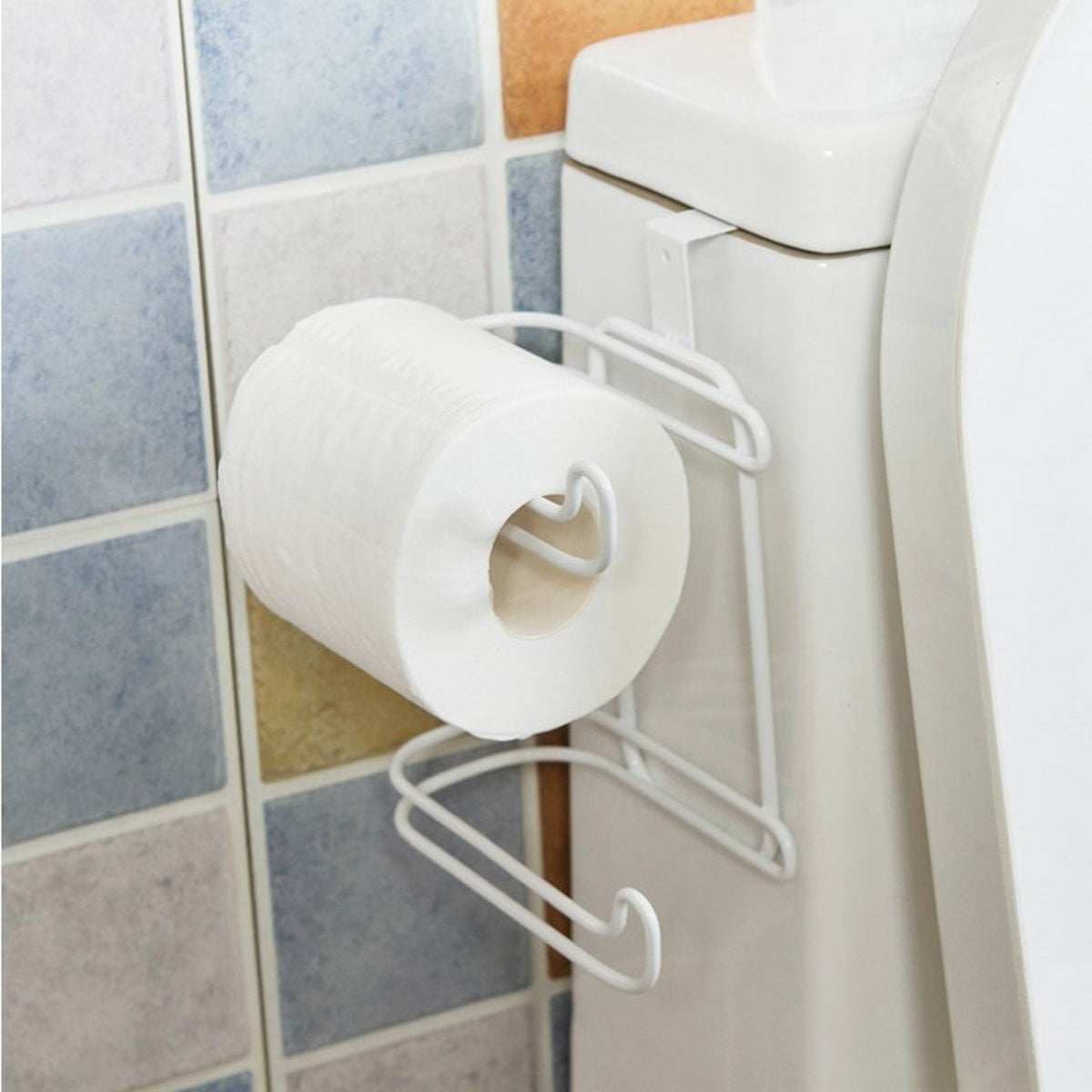 Metal Tank Toilet Paper Holder 2 Roll Bathroom Storage Organizer Tissue Rack,New 