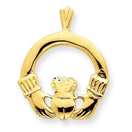 14k Yellow Gold Claddagh Pendant
