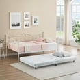 thumbnail image 2 of Metal Bed Frame with Trundle, Daybed with Headboard & Side Armrests, 2 of 2