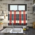 thumbnail image 4 of Yayeee Kitchen Curtains Tier Pair Light Filtering 27"x24" Rod Pocket Short Cafe Window Panel, Vibrant Red Tartan Pattern, 4 of 7