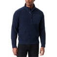 thumbnail image 1 of BASS OUTDOOR Mens Quarter Zip Patch Pullover Sweater, darkblue, 2XL, 1 of 2