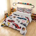 thumbnail image 2 of Erosebridal Race Car King Size Comforter Sets, Trophy Comforters King Size, Dark Blue, Gray Reversible 3pcs 1 Comforter and 2 Pillowcases, 2 of 6