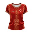 thumbnail image 3 of Womens Ethnic Graphic Short Sleeve Crew Neck Tees Holiday Casual Blouse, 3 of 3