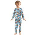 thumbnail image 3 of Dailycode Cotton Pajama Set Snug Fit Long Sleeve Top and Pants for 18M-8Y Cute Monkey on Cake, 3 of 7
