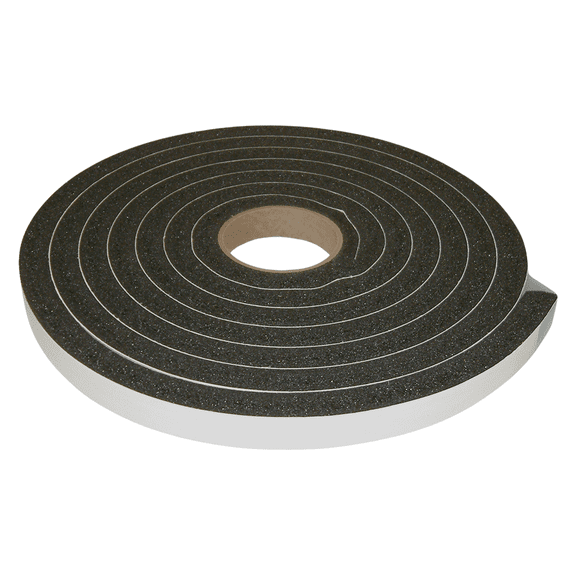 JVCC Low-Density PVC Foam Tape [Single-Sided, Closed Cell] (SCF-01): 1 in. x 15 ft. x 3/4 in. thick (Black)