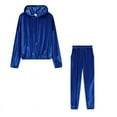 thumbnail image 4 of Fanxing Pullover And Jogger Women's Velour Tracksuits Set 1/4 Zipper Hooded Sweatshirt with Sweatpants Long Sleeve 2 Piece Joggers Outfits Fashion Gift Deals, 4 of 9