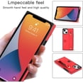 thumbnail image 2 of Case for Apple iPhone 14 with Card Slot Holder, Removable Adjustable Shoulder Strap Lanyard Crossbody Neck Purse Phone Case for iPhone 14 KB Red, 2 of 13