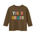 thumbnail image 3 of UACY Kids Third Grade Colorful Letter T Shirt Boys Girls 3 4 Sleeve Crew Neck Casual Back to School Tee (Brown, 8-9 Years), 3 of 3