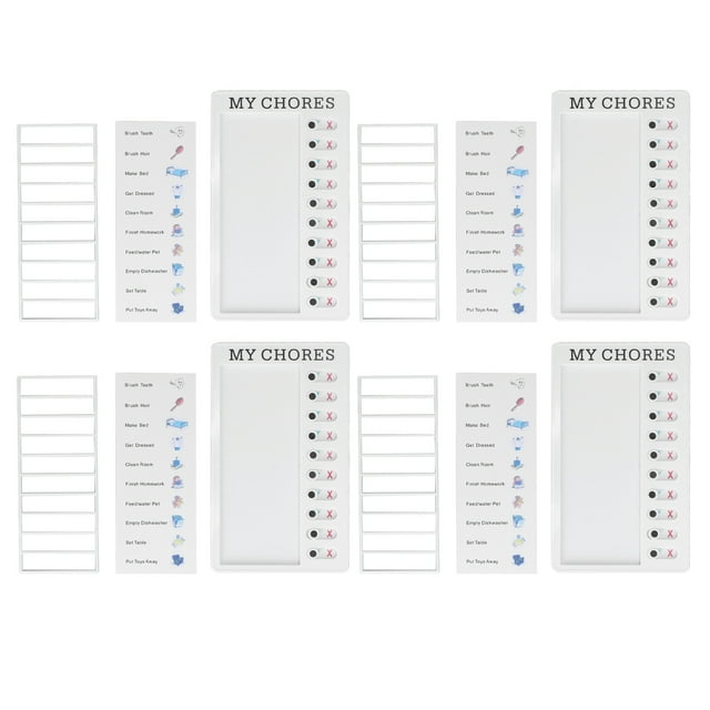 MYCHORES 4 Piezas Tablero de Lista de Verificación Producción de Bricolaje Lista de Verificación de Tareas Portátil Reciclable Tabla de Tareas Desmontable para Mensajes de Bricolaje Plan de Viaje