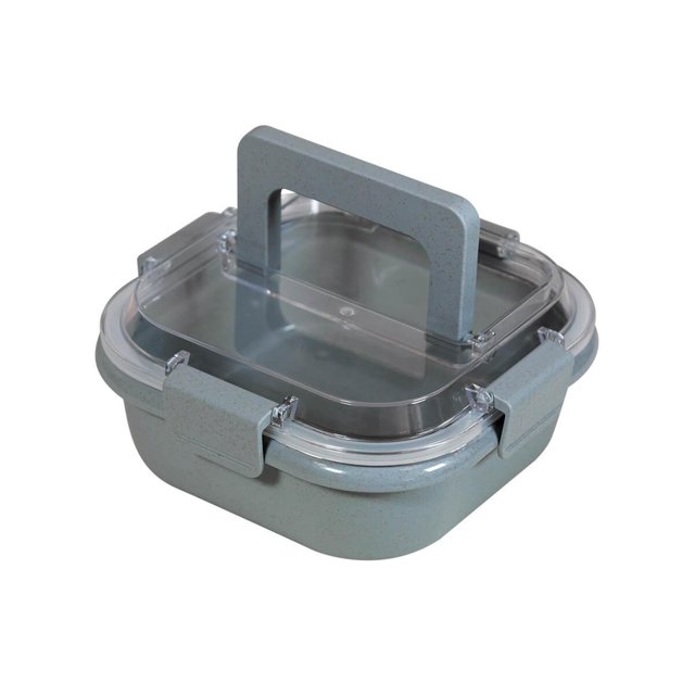 Lonchera ecológica de fibra de trigo-Yemek gris 18.1 x 18.1 x 7.5
