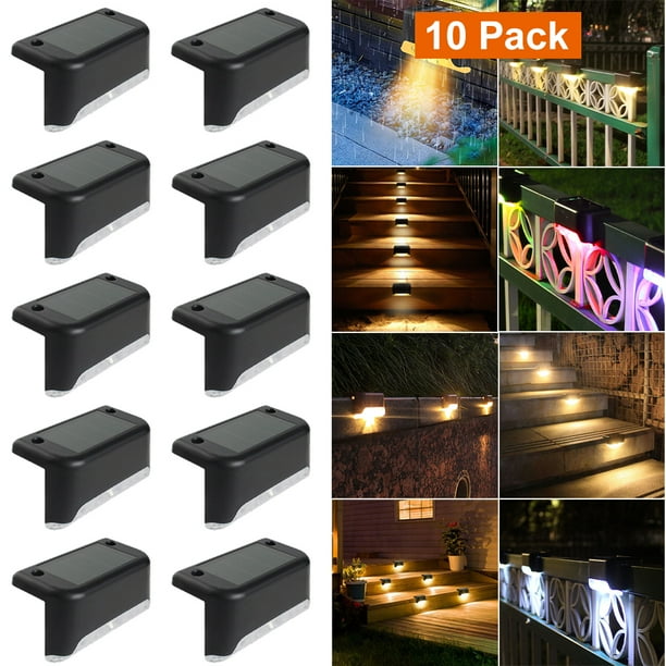 1 10pack Outdoor Solar Powered Light Sensor Fence Wall Deck Lights Step Waterproof Led Lamp For Steps Decks Patio Stairs Pathway A Com 1 10pack Outdoor Solar Powered Light, Solar Powered Patio Step Lights
