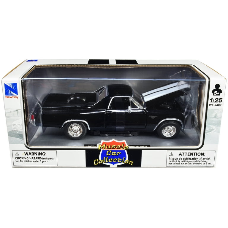 1970 Chevrolet El Camino SS Black with White Stripes 