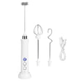 thumbnail image 1 of Batidor de huevos eléctrico portátil USB, espumador de leche, agitador de café, mezclador, utensilios de cocina, color blanco, 1 of 14