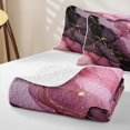 thumbnail image 4 of Homewish Black Pink Marble Twin Quilt Set,Modern Aesthetic Art Twin Coverlet Set,2pcs, 4 of 7