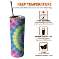 thumbnail image 6 of 20oz Pink Tie Dye Petal Mandala Pattern Skinny Tumblers Stainless Steel Tumbler with Lid and Straw,Vacuum Insulated Double Wall Travel Tumbler Cups with Cleaning Brush for Coffee,Tea, 6 of 6